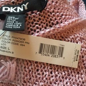 DKNY Powder Pink knit sweater nwt size Large